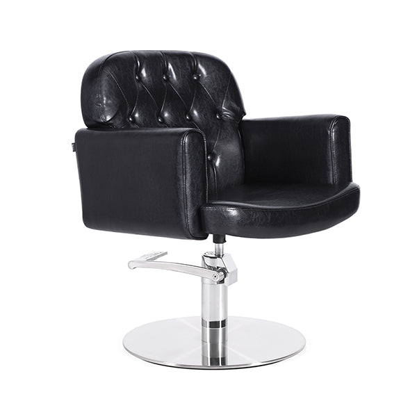 Sillón Andros Negro Vintage Pie Redondo Acero Inox P29 Y B.Hid B90