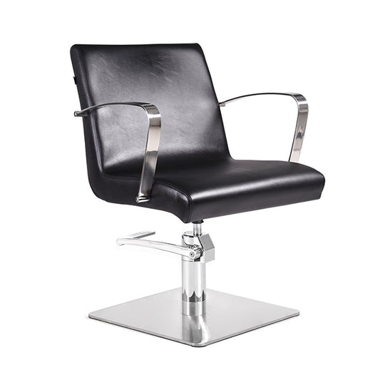 Sillón Stela Negro Ng3 Pie Cuadrado Acero Inox P27 Y B.Hid B90