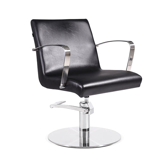 Sillón Stela Negro Ng3 Pie Redondo Acero Inox P29 Y B.Hid B90