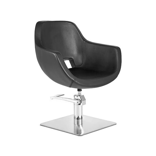Sillón Arya Negro Ng3 Pie Cuadrado Acero Inox P27 Y B.Hid B90