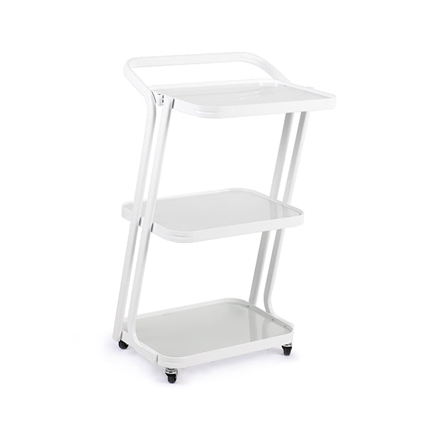 Carrito Auxiliar 3 Estantes Clavel (Estantes De Cristal)