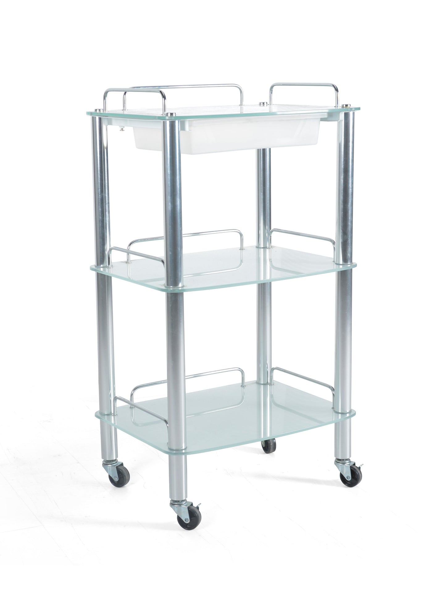 Carrito Auxiliar 3 Estantes Violeta (Estantes De Cristal)