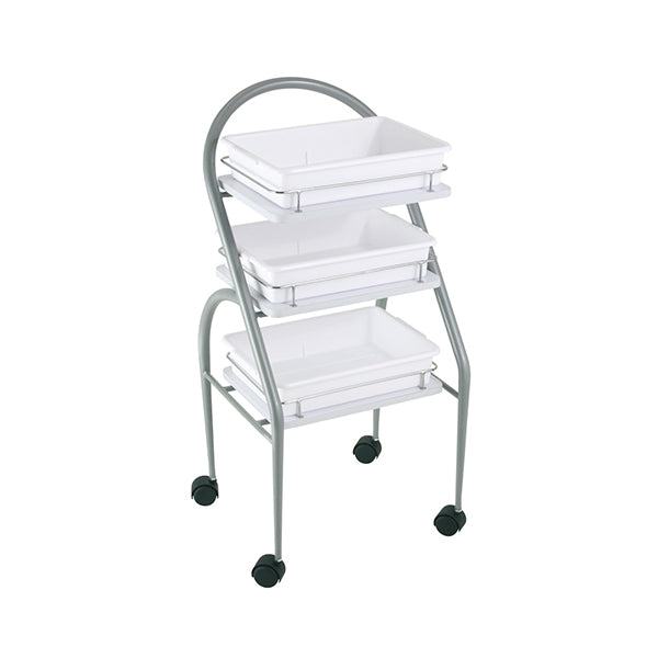 Carrito Auxiliar Estetica Portabandejas Lima Blanco