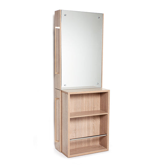 Tocador 1 Pto Malta Fresno Con Mueble Auxiliar Incorporado