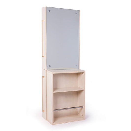 Tocador 1 Pto Malta Roble Claro Con Mueble Auxiliar Incorporado