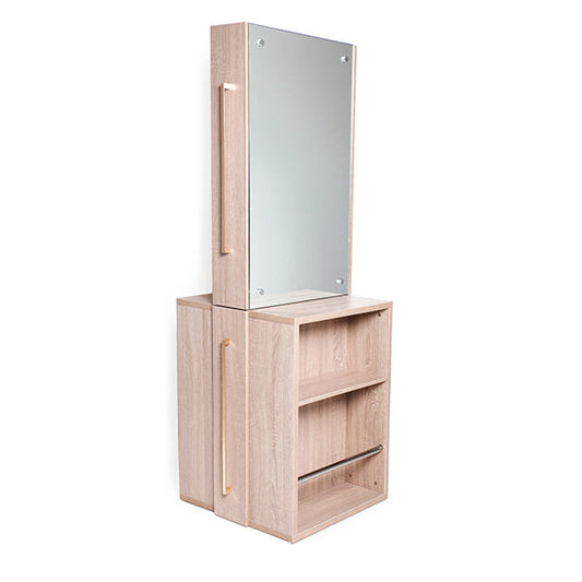 Tocador Doble Java Fresno Con Mueble Auxiliar Incorporado