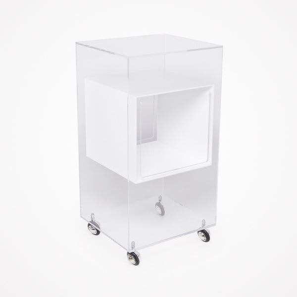 Carrito Auxiliar Elio Acrílico Transparente Y Blanco Italor