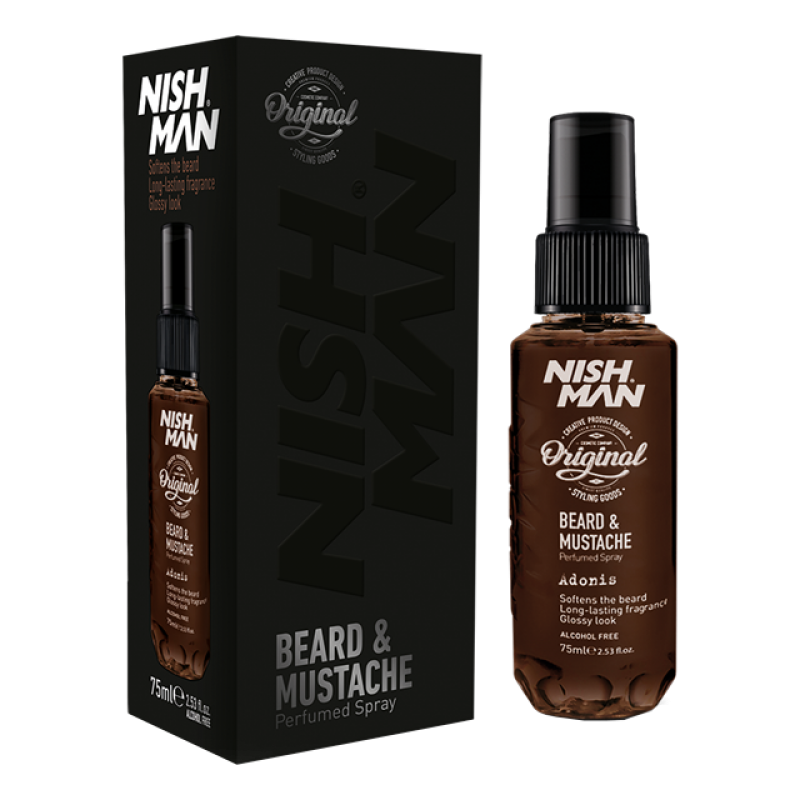 Nishman Perfume Para Barba Bigote y Cuidado Del Cabello 75 ml Adonis (Sin Alcohol)