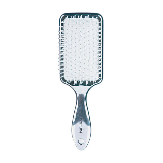 Cepillo Raqueta Metalizado 22Cm Racket Chrome Plata Bifull