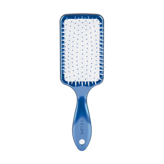 Cepillo Raqueta Metalizado 22Cm Racket Chrome Azul Bifull
