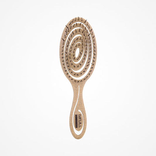 Bio Spiral Nature Colour Flax Fiber Cepillo Ecológico Con Cerdas Anti Nudo (Bifull)