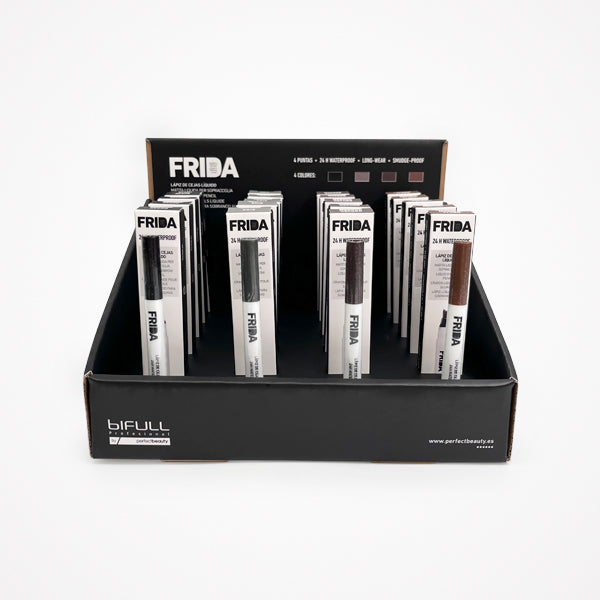 Expositor Frida 20 +4 Uds Lápices De Cejas Líquidos 4 Puntas Bifull