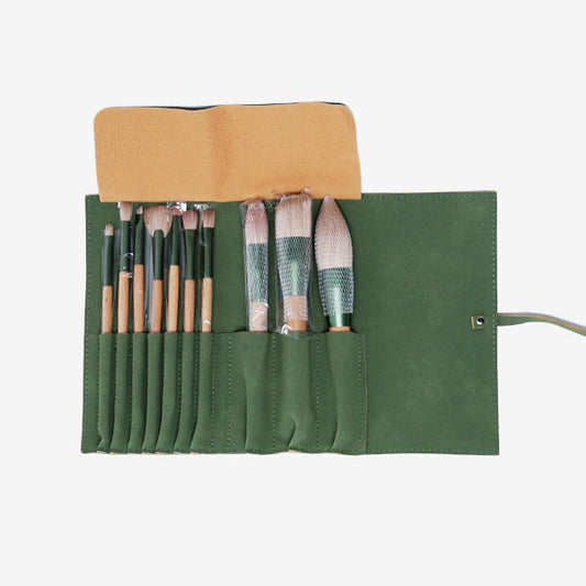 Manta Pinceles Eco Maya 10 Unds Madera De Haya Y Pelo Nylon Bifull