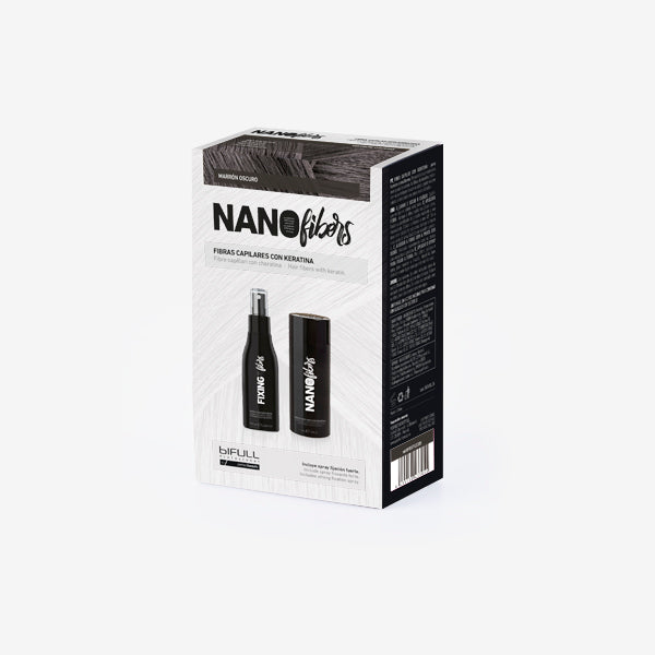 Nano Fibers Marrón Oscuro Pack Fibra Capilar + Fijador