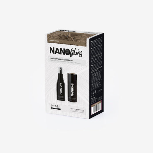 Nano Fibers Marrón Claro Pack Fibra Capilar + Fijador