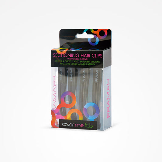 Pinzas De Silicona Negra Para Cabello 4 Unidades Framar