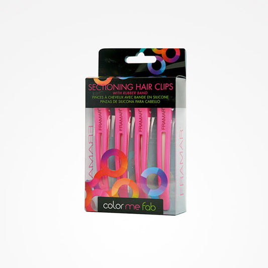 Pinzas De Silicona Rosa Para Cabello 4 Unidades Framar