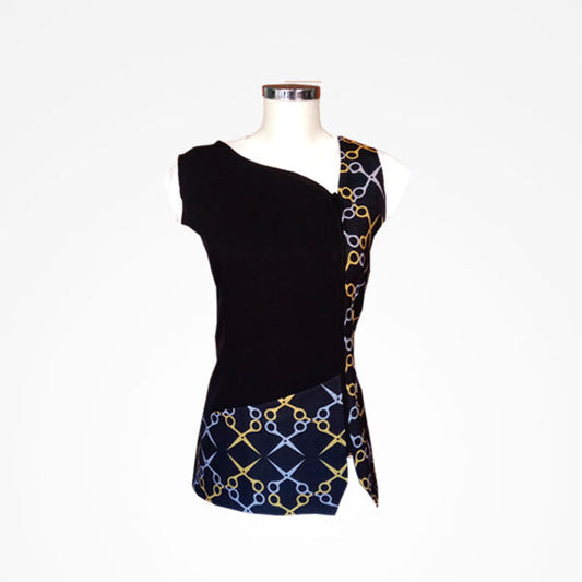 Chaleco Negro Estampado Talla 38 Arco-Iris Cut Mod. 2007.12-B
