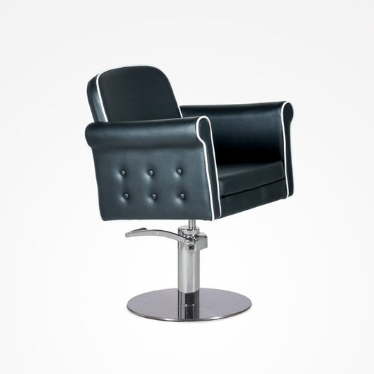 Sillón De Tocador Casey Negro Con Pie Redondo