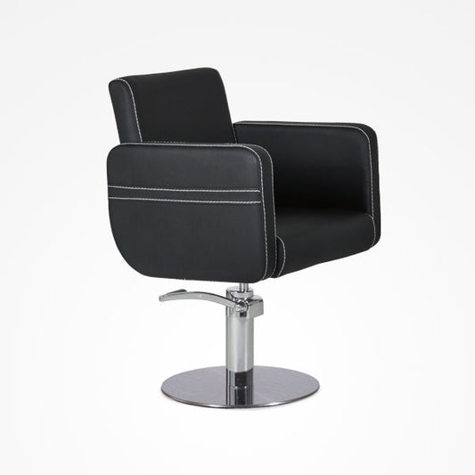 Sillón De Tocador Hermo Negro Con Pie Redondo Y Bomba Hid