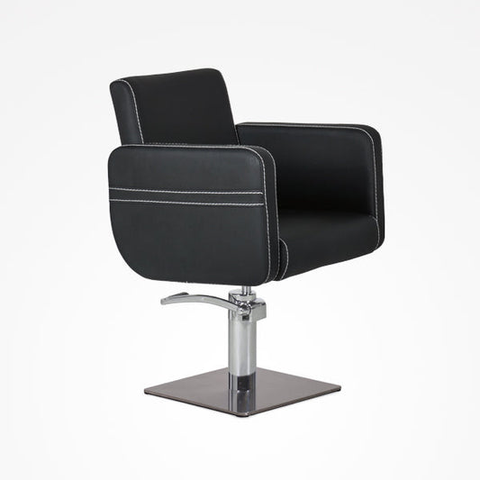 Sillón De Tocador Hermo Negro Con Pie Cuadrado Y Bomba Hid