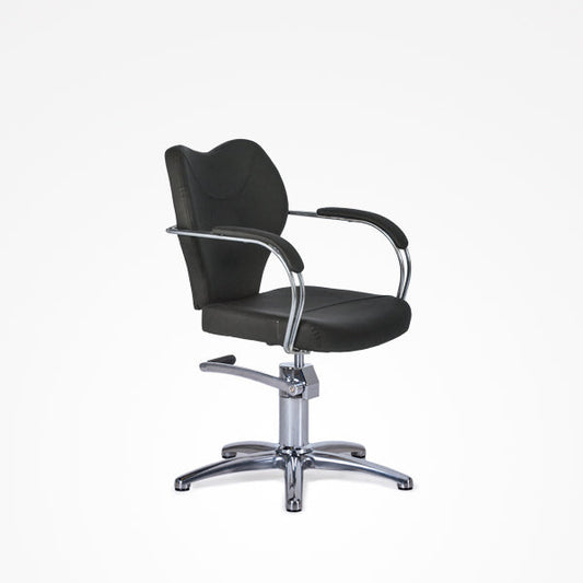 Sillón Tocador Nicole Negro Pie Estrella Y Bomba Hid
