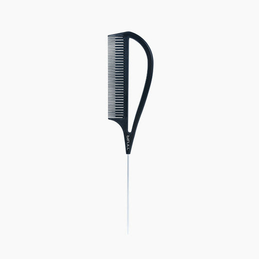 Peine Separador De Mechas Con Mango Y Púa De Metal Negro Grip Comb