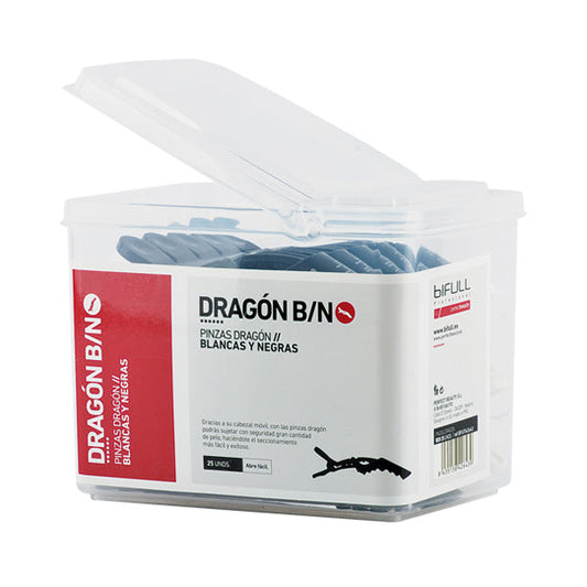 Pinzas Dragón Bote 25Unds (10Unds Blancas, 15 Unds Negras) Bifull