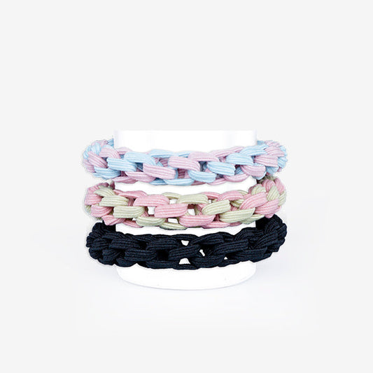 Coleteros Trenzados Fuertes 3 Colores Strong Braided Scrunchies Bifull