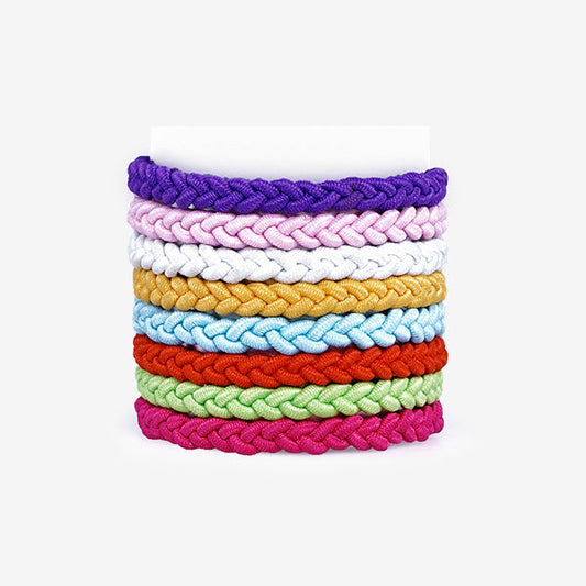 Coleteros Trenzados De Colores 8 Unds Colored Braided Scrunchies Bifull