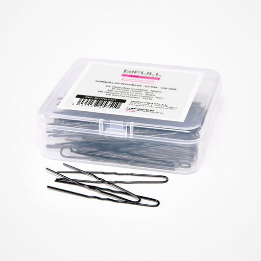Horquillas Invisibles 62Mm Negro Caja 150 Unds Bifull