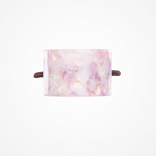 Coletero Con Accesorio Nacarado Blanco Y Rosa Victorian Ponytail Band 02 Bifull