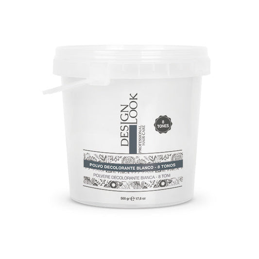 Polvo Decolorante 8 Tonos Blanco Vaso 500Gr Design Look