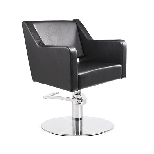 Sillón Dante Negro Ng3 Pie Redondo Acero Inox P29 Y B.Hid B90