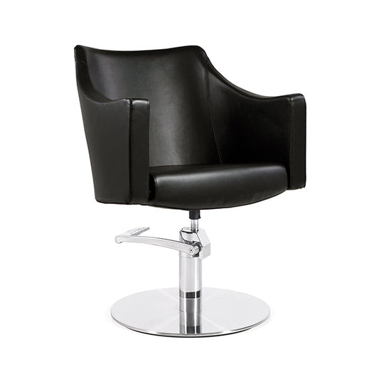Sillón Nora Negro Ng3 Pie Redondo Acero Inox P29 Y B.Hid B90