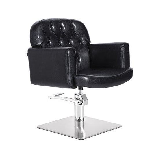 Sillón Andros Negro Vintage Pie Cuadrado Acero Inox P27 Y B.Hid B90