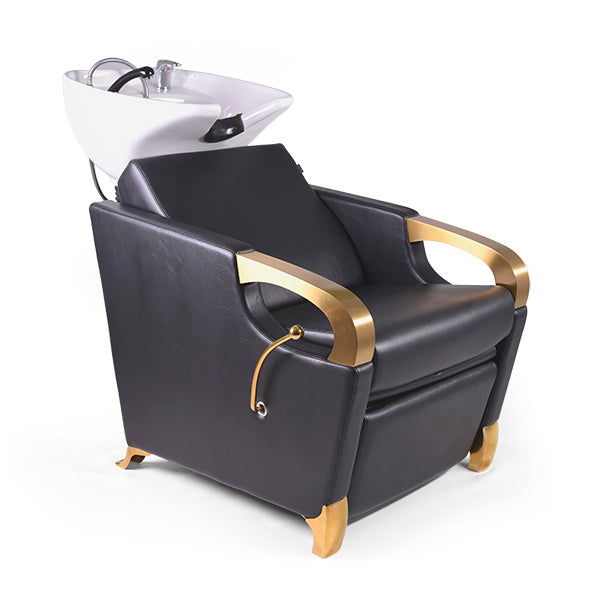 Lavacabezas Gold Negro Ng3 Con Ceramica Blanca Y Sistema Antigoteo Gr101A