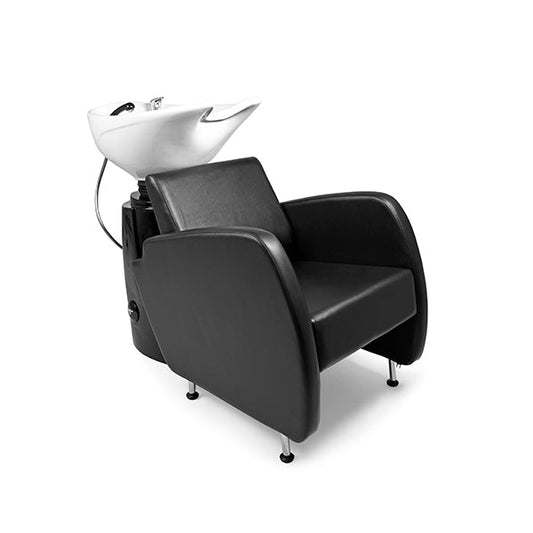 Lavacabezas Saturno Negro 1 Pto. Poza Honda Blanca + Sillon Afrodita Negro Ng3