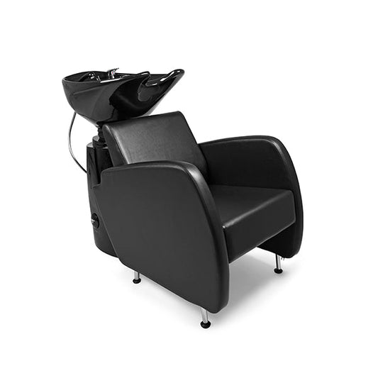 Lavacabezas Saturno Negro 1 Pto. Poza Honda Negra + Sillon Afrodita Negro Ng3