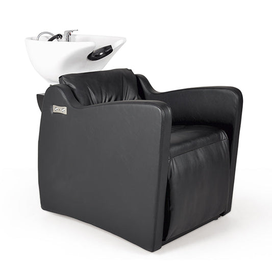 Lavacabezas Polaris Negro Ng3 Con Reclinacion Electrica (Ceramica Adonis Blanca Y Sistema Antigoteo