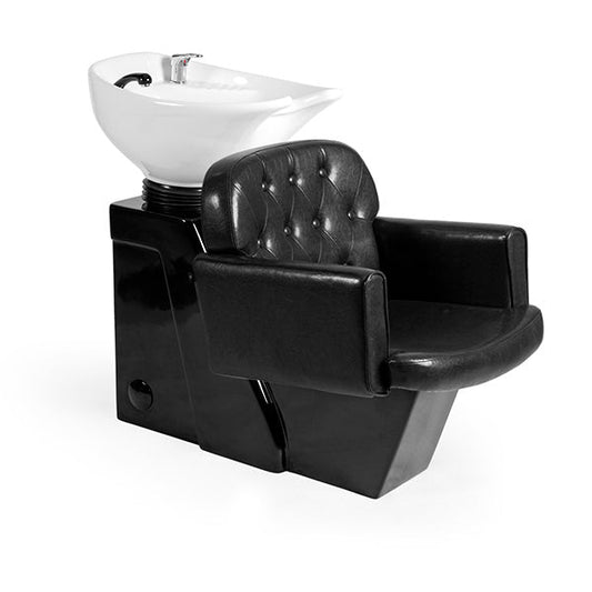 Lavacabezas Andros Negro Vintage 1 Pto Poza Honda Blanca (Mueble Venus Negro)