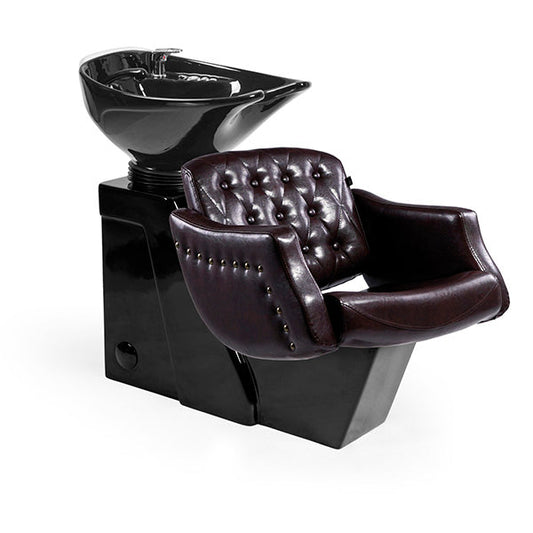 Lavacabezas Creta Marron Vintage 1 Pto Poza Honda Negra (Mueble Venus Negro)