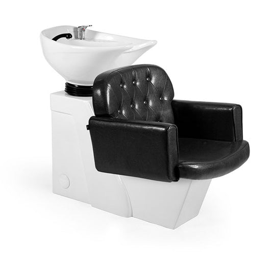 Lavacabezas Andros Negro Vintage 1 Pto Poza Honda Blanca (Mueble Venus Blanco)