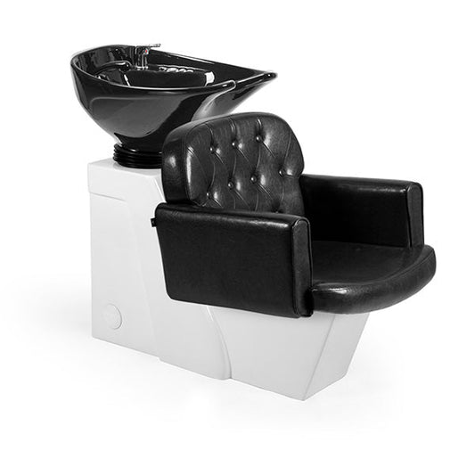 Lavacabezas Andros Negro Vintage 1 Pto Poza Honda Negra (Mueble Venus Blanco)
