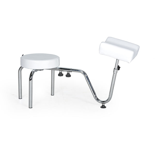 Taburete Pedicura Blanco Romero Con Reposapies