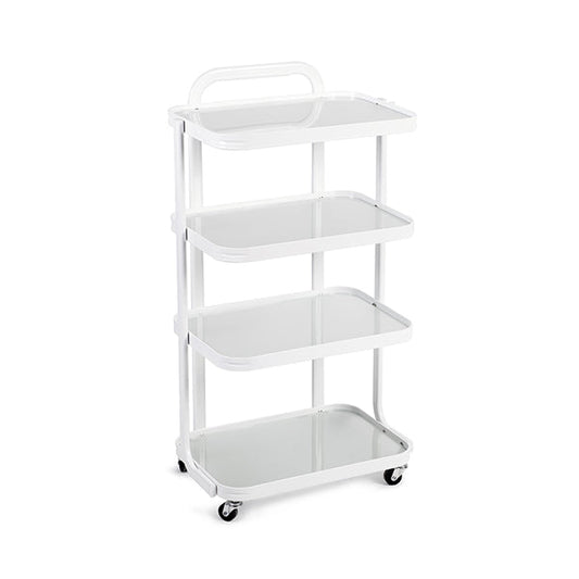 Carrito Auxiliar 4 Estantes Lila (Estantes De Cristal)
