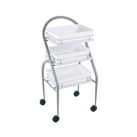 Carrito Auxiliar Estetica Portabandejas Lima Blanco
