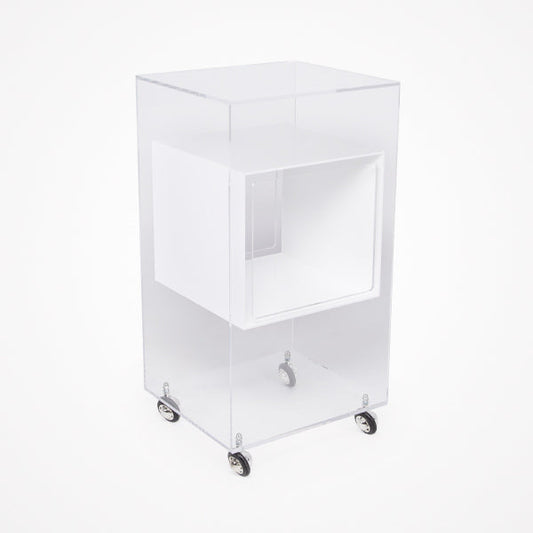 Carrito Auxiliar Elio Acrílico Transparente Y Blanco Italor