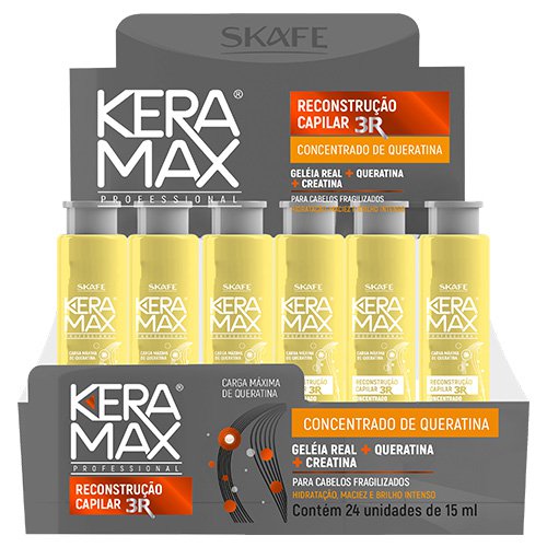 Kit Ampolla Megadosis Skafe Keramax Reconstrucción Queratina 24x15ml