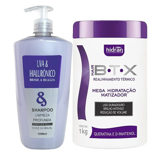 Kit Botox Hidran BTX Matizador Desmaya Cabello Profesional 2x1Kg